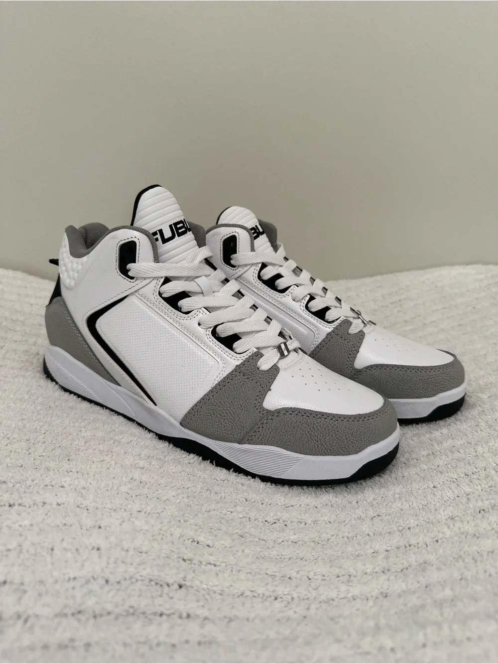 FUBU White and Gray Retro Court Sneakers - Picture 7 of 12